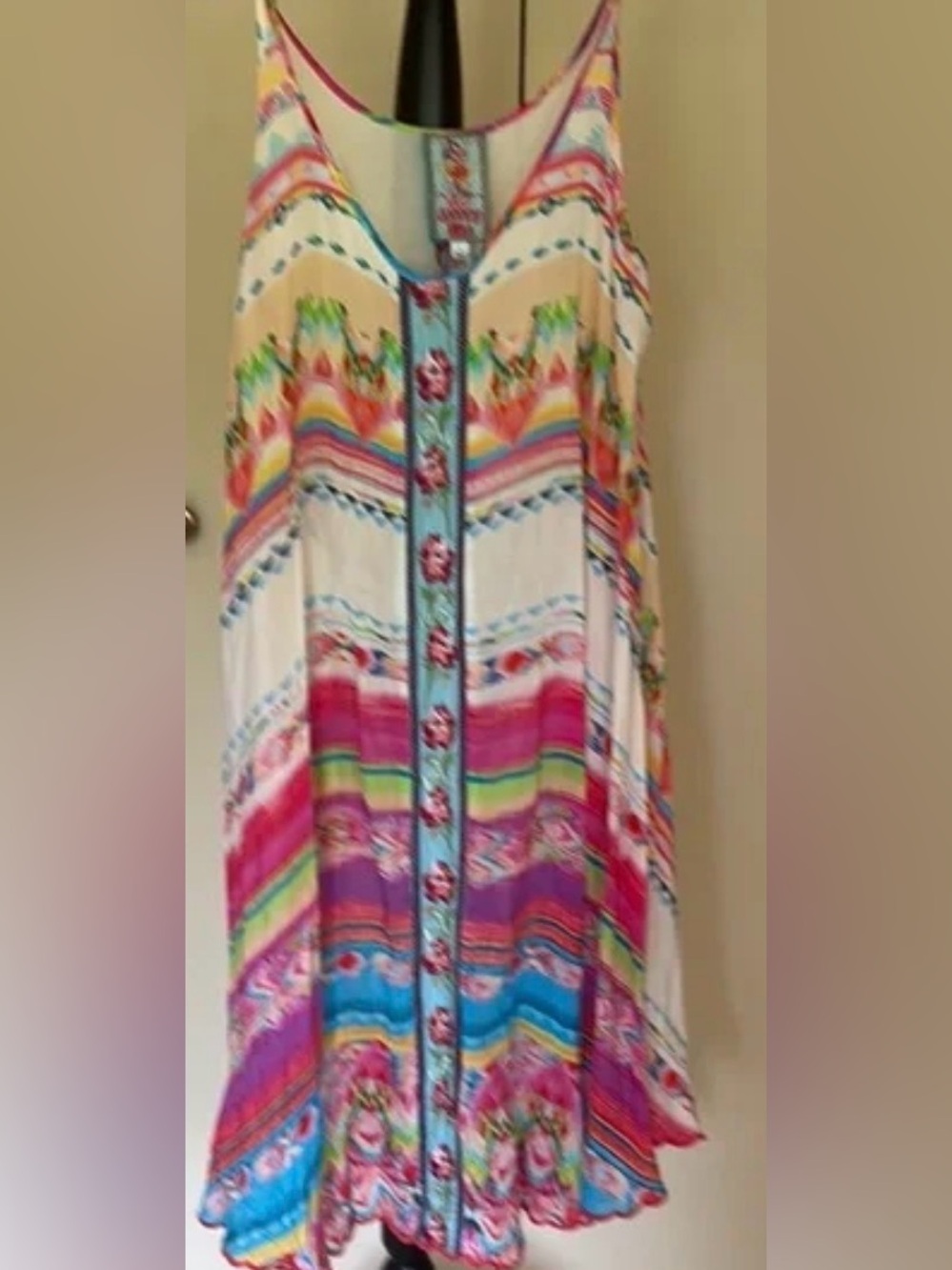 Johnny Was Embroidered Floral dress in Multicolor